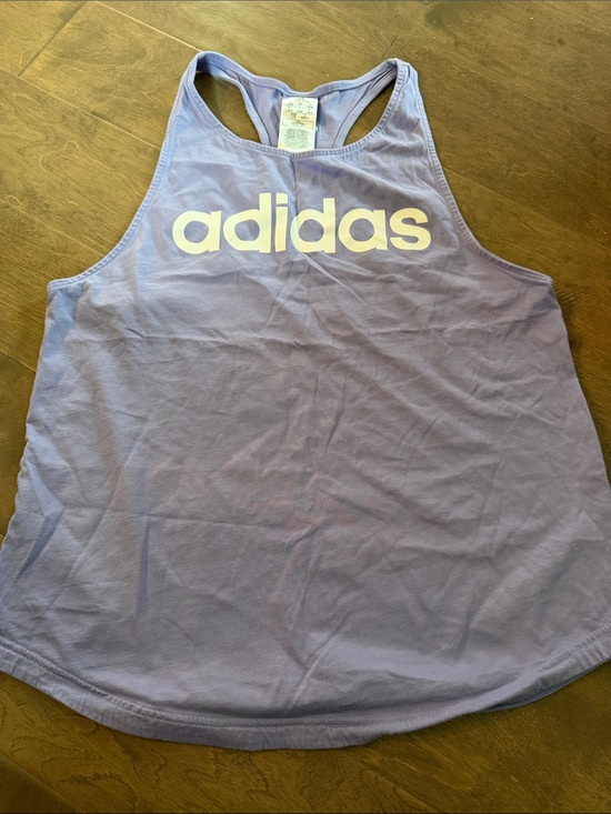 adidas Tops - adidas Lavender Racerback Tank with White Logo
